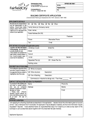 Building Certificate Application