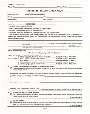 Absentee Ballot Application