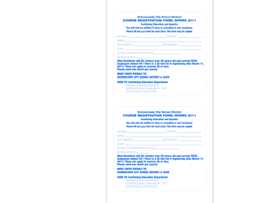 Schenectady City School District Course Registration Form