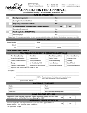NSW Development Application Form
