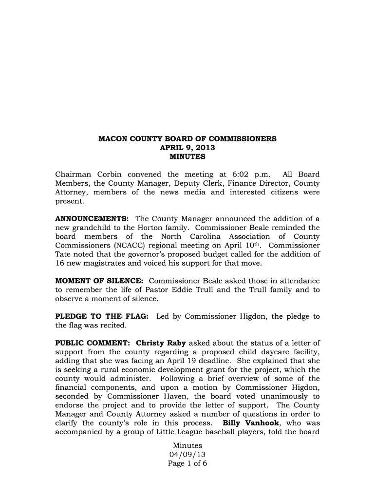 ANNOUNCEMENTS: The County Manager announced the addition of a - maconnc Preview on Page 1