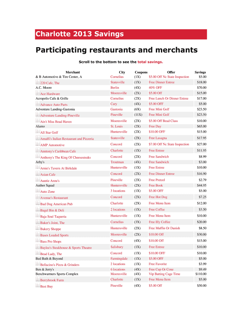 Charlotte 2013 Coupon Listing - Catawba County Schools Preview on Page 1