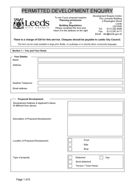 Permitted Development Enquiry Form
