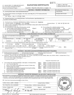 US Flood Insurance Elevation Certificate