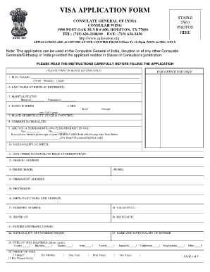 India Visa Application Form