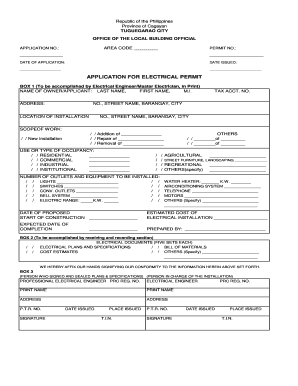 APPLICATION FOR ELECTRICAL PERMIT - OoCities - oocities