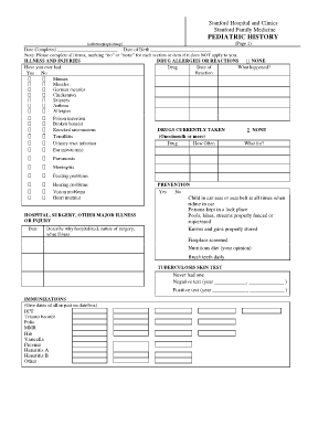 Pediatric History Form