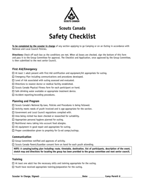 Camp Safety Checklist - GeoCities - oocities