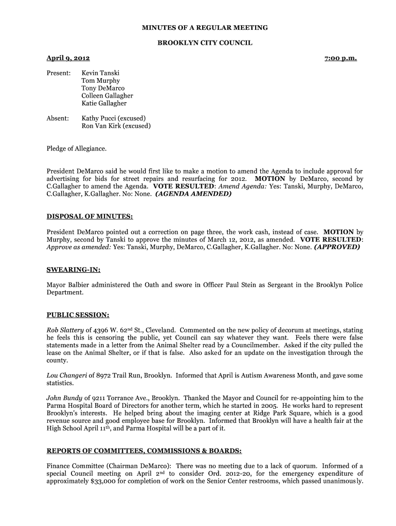 Kathy Pucci (excused) Preview on Page 1