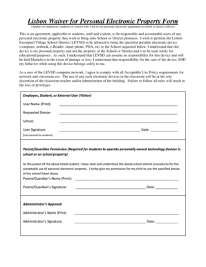 Lisbon Waiver for Personal Electronic Property