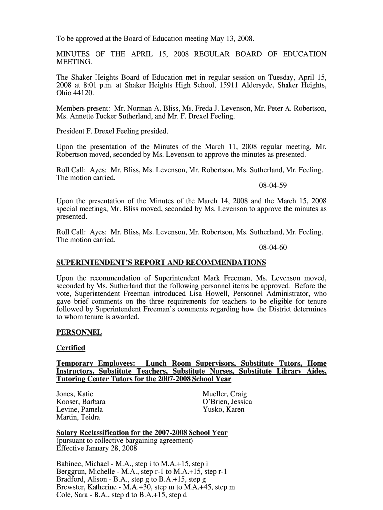 The Shaker Heights Board of Education met in regular session on Tuesday, April 15, Preview on Page 1