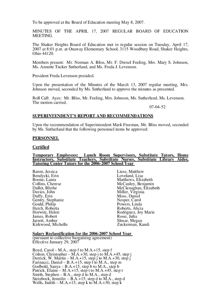 SHAKER HEIGHTS CITY SCHOOL DISTRICT BOARD OF Preview on Page 1