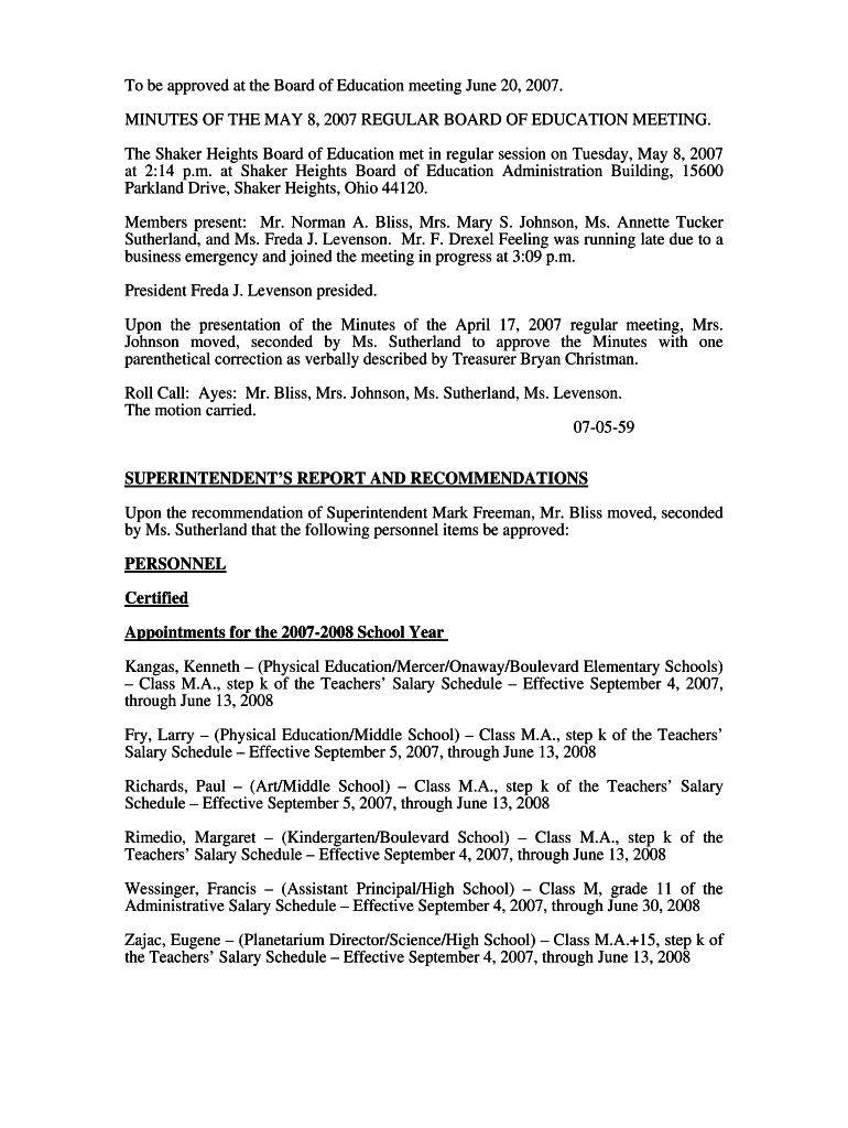 PDF BOARD OF EDUCATION - Shaker Heights Schools Preview on Page 1