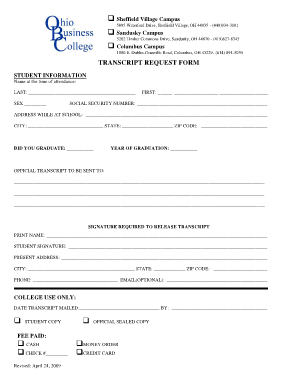 Transcript Request Form