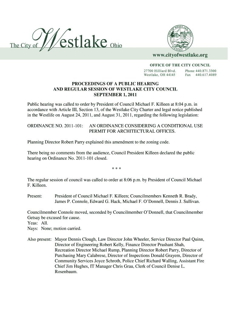 AND REGULAR SESSION OF WESTLAKE CITY COUNCIL - cityofwestlake Preview on Page 1