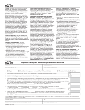 Maryland Withholding Exemption Certificate