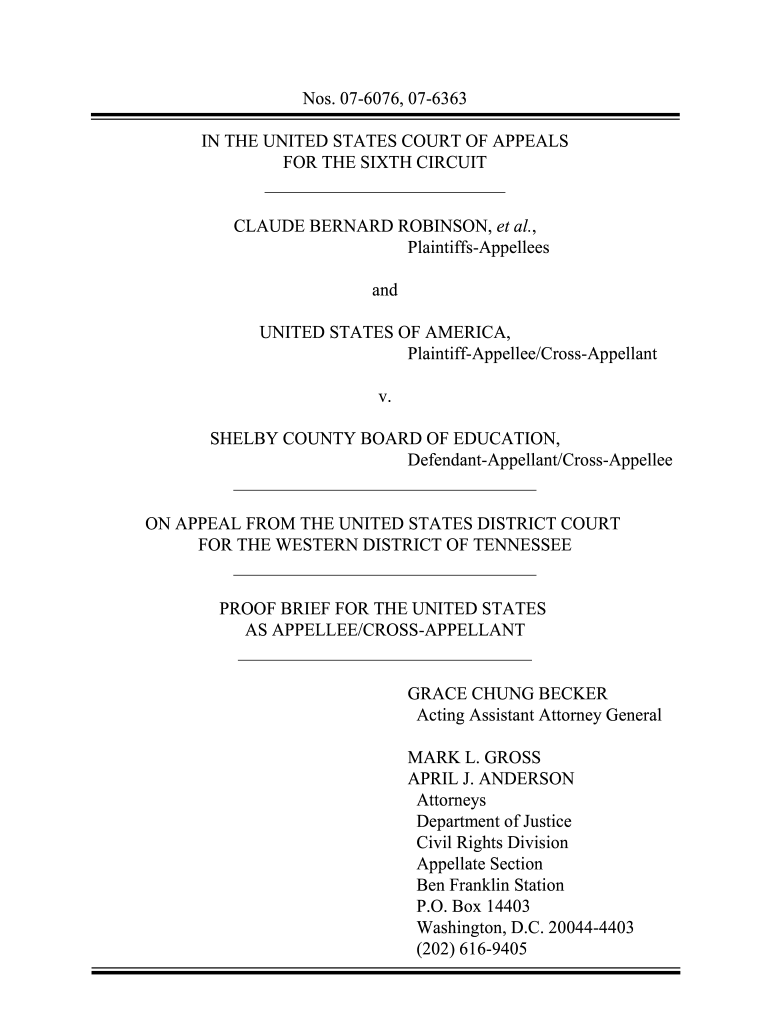 Brief as Appellee Cross-Appellant - Department of Justice Preview on Page 1
