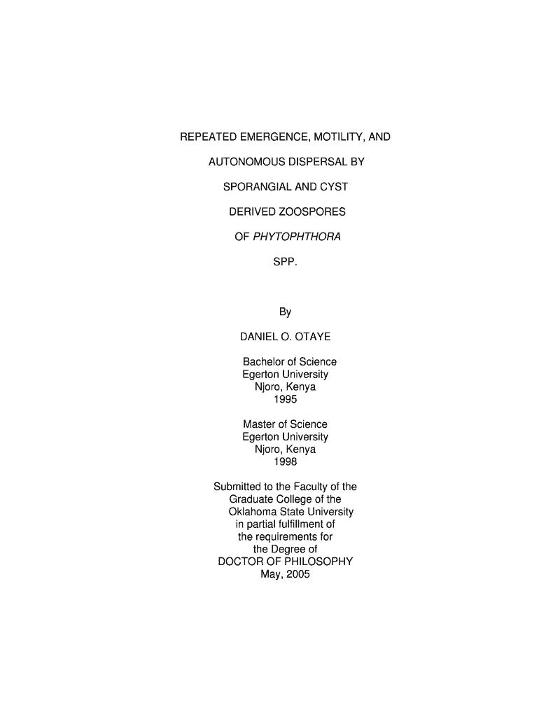 REPEATED EMERGENCE, MOTILITY, AND AUTONOMOUS - digital library okstate Preview on Page 1