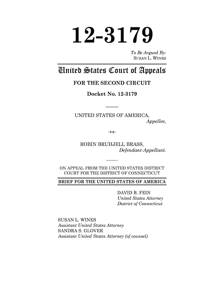 March 18, 2013 US v Brass 2nd circuit brief - US Department of Justice - justice Preview on Page 1