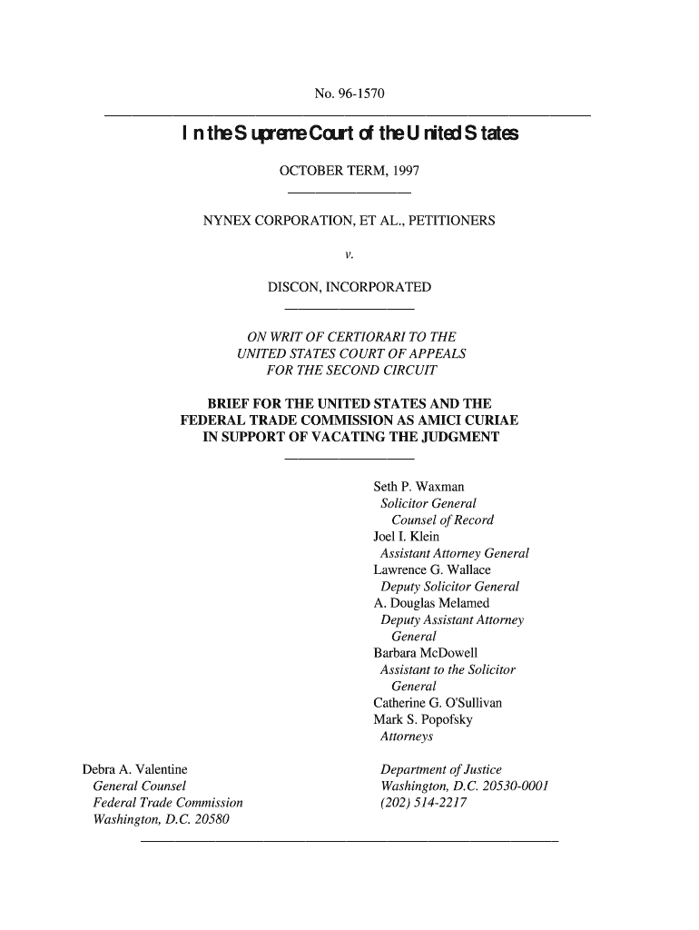 In the Supreme Court of the United States - Federal Trade Commission Preview on Page 1