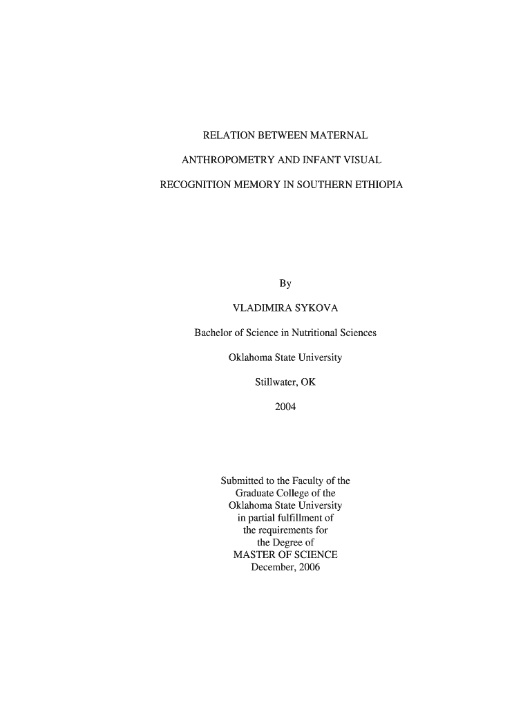 RELATIONSHIP BETWEEN MATERNAL ANTHROPOMETRY AND INFANT VISUAL RECOGNITION MEMORY IN SOUTHERN ETHIOPI Preview on Page 1
