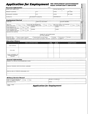 Application for Employment