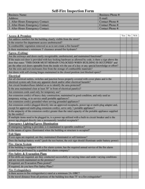 Self-Fire Inspection Form
