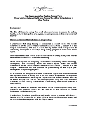 Pre-Employment Drug Testing Consent Form