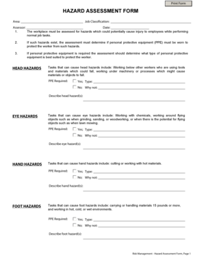 Hazard Assessment Form