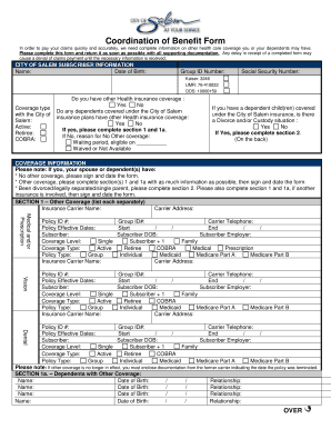 Coordination of Benefit Form