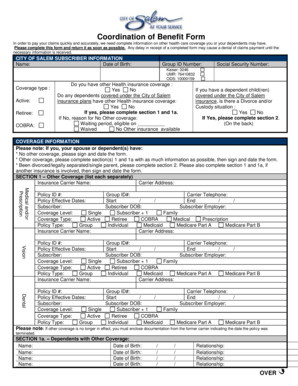 Coordination of Benefit Form