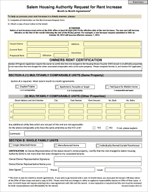 Salem Housing Authority Request for Rent Increase - City of Salem ... - cityofsalem