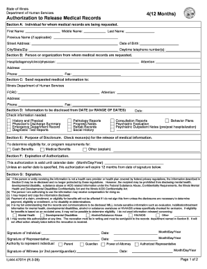 Illinois Medical Records Release Authorization