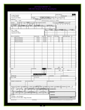 Medical claim template - ub92 form example