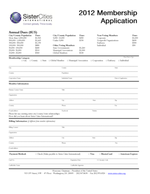 Sister Cities International Membership Application