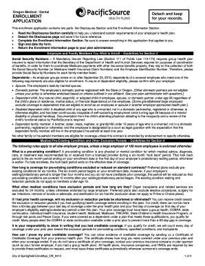 Oregon Medical Dental Enrollment Application