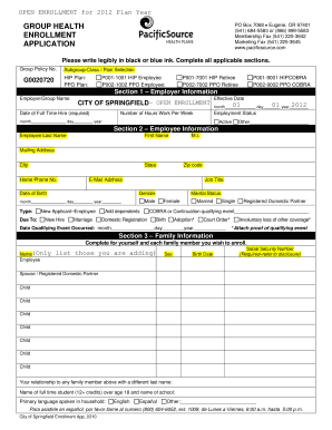 City of Springfield Enrollment Application