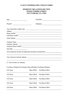 Client Information Update Form