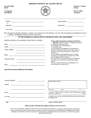 Request for Service of Documents