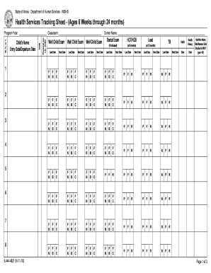 Illinois Health Services Tracking Sheet