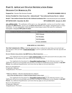 Part pplicant status notification form - Dickson City Borough - dicksoncityborough