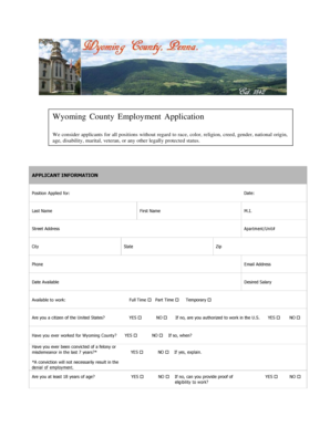 Wyoming County Employment Application