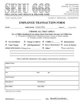Employee Transaction Form