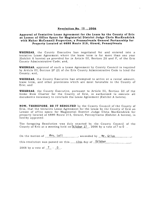 Approval of Tentative Lease Agreement for the Lease by the County of Erie - eriecountygov