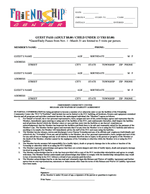 Friendship Community Center Waiver