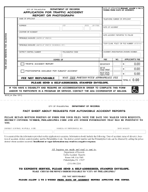 Philadelphia Traffic Accident Report Application