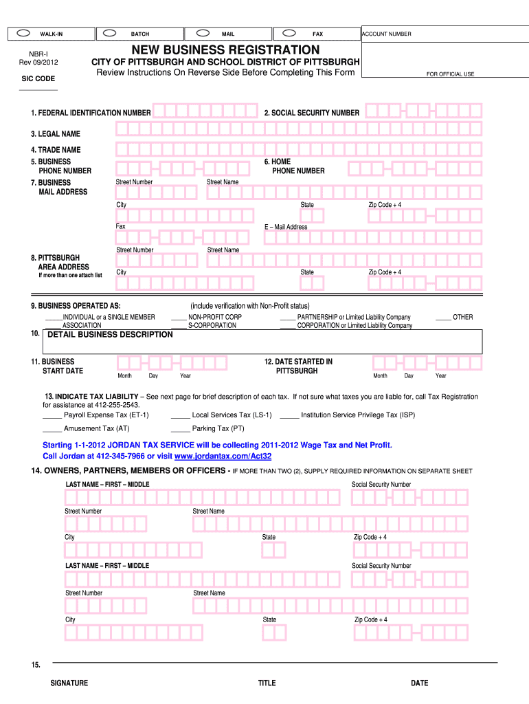 pittsburgh business registration Preview on Page 1