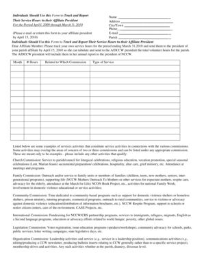 Service Hours Tracking Form