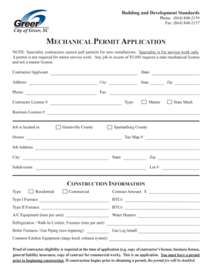 Mechanical Permit Application