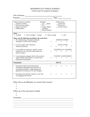 Professional Development Evaluation Form